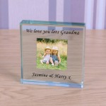 Personalised ANY MESSAGE Glass Token, Photo Upload Engraved Glass Block, Keepsake Personalised ANY MESSAGE Glass Token, Photo Upload Engraved Glass Block, Keepsake