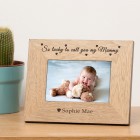 Personalised So lucky to call you my Mummy Wooden Photo Frame Gift Birthday Mothers Day Christmas Gift Mum Mummy Mother
