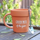 Gardener of the Year Pot Mug and Shovel Spoon, Garden Lover Christmas Gift, Mothers Day, Valentines