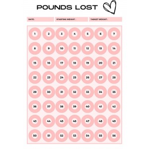 Weight Loss Tracker, 56 lbs, Weightloss Journal, 56 Pound Lost, Weightloss Track, Weightloss Chart Calendar, Weight Goal, Printable,Pink