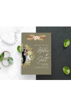 Minimalist Wedding Invitation Template Set, Botanical Floral Wedding Invitation Template Download, Editable Invitation Green, Canva