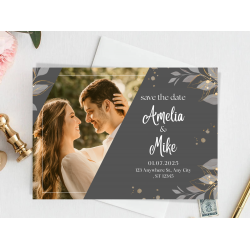 Minimalist Wedding Invitation Template Save The Date, Botanical Floral Wedding Invitation Template Download, Editable Invitation, Canva