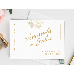 Minimalist Wedding Invitation Template Save The Date Card, Botanical Floral Wedding Invitation Template Download, Editable Invitation, Canva