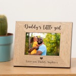 Personalised Daddy's little girl/s Wooden Photo Frame Gift Fathers Day Birthday Christmas