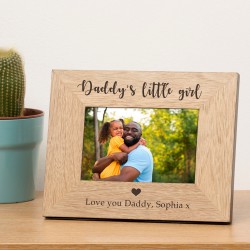 Personalised Daddys little girl/s Wooden Photo Frame 6 x 4