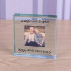 Personalised ANY MESSAGE Glass Token Photo Engraved Glass Block Paperweight Gift Glass Block Wedding Baby Scan Birthday Christmas Present