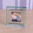 Personalised ANY MESSAGE Glass Token, Photo Upload Engraved Glass Block, Keepsake