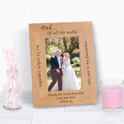 Personalised Of All The Walks.. Father of The Bride Wooden Photo Frame Gift Wedding Day Dad Gift