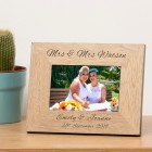 Personalised Wedding Wooden Photo Frame Gift Wedding Day Dad Gift Father Mother Partner Mr and Mrs, Mr and Mr, Mrs and Mrs
