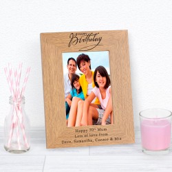 Personalised Happy Birthday Wooden Photo Frame Special Birthday Gift 18th , 21st, 30th, 50th, 70th, 100th