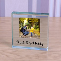 Personalised Me and My Daddy Glass Token Photo Upload