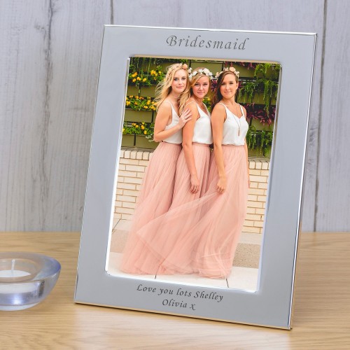 Personalised Engraved Bridesmaid Silver Plated Photo Frame Bridesmaid Gift Wedding Day Gift Bridesmaids Gift
