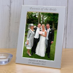 Personalised Engraved Parents of the Bride Silver Plated Photo Frame Brides Parents Gift Wedding Day Gift Brides Mum Dad Gift