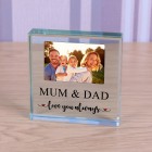 Personalised Love you always Glass Token, Photo Engraved Glass Block, Paperweight Gift, Glass Block, Daddy Mummy Grandma Mum & Dad Gift Birthday