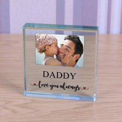 Personalised Love you always Glass Token Photo Upload
