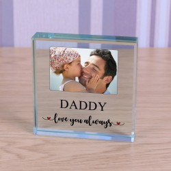 Personalised Love you always Glass Token Photo Upload