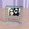 Personalised Forever My Friend Glass Token Photo Engraved Glass Block Paperweight Gift Glass Block friends Best Friends Gift