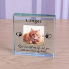 Personalised Pet Memorial Photo Upload Never Leave My Heart Glass Token