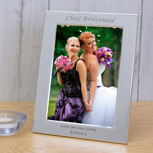 Personalised Engraved Chief Bridesmaid Silver Plated Photo Frame Chief Bridesmaid Gift Wedding Day Gift Bridesmaid Gift