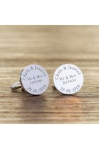 Personalised Engraved Men's Cufflinks Groom Mr & Mrs or Mr and Mr Gift Men's Wedding Jewellery Wedding Cufflinks Groom Wedding Gift