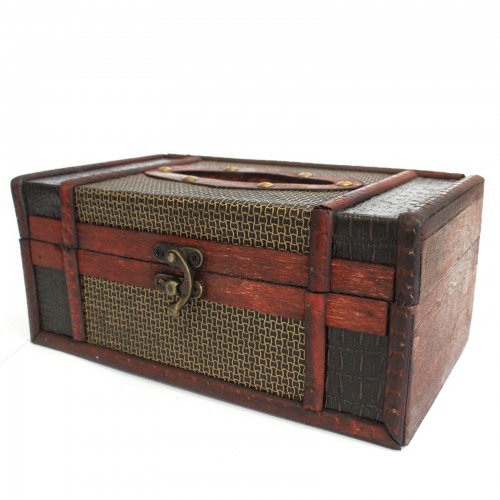 Wooden Tissue Box, Crafted Wooden Box, Handcrafted Tissue Box, Hankie Box, Vintage Style Tissue Box, Tissue Box Holder