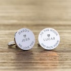 Personalised Gift Daddy I / We Love you to the Moon and Back Mens Cufflinks, Christmas Gift For Him, Gift For Dad, Christmas Gift for Daddy