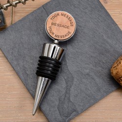 Personalised Bottle Stopper Any Message Wood Wine Topper