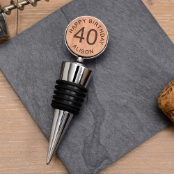 Personalised Engraved Bottle Stopper Special Birthday Gift 18th, 21st, 30th, 40th, 50th, 70th, 100th Wine Topper