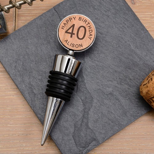 Personalised Engraved Bottle Stopper Special Birthday Gift 18th, 21st, 30th, 40th, 50th, 70th, 100th Wine Lovers Gift Wine Bottle Stopper