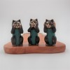 Handcrafted Set of 3 - See No, Hear No, Speak No Evil - Brass Cats - Cat Lovers Gift - Gift For Him - Gift For Her - Christmas Gift