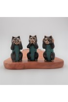 Handcrafted Set of 3 - See No, Hear No, Speak No Evil - Brass Cats - Cat Lovers Gift - Gift For Him - Gift For Her - Christmas Gift