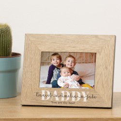 Personalised Daddy / Dad Wooden Photo Frame Gift Me and Daddy 6 x 4