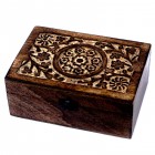 Essential Oils Box Aromatherapy Boxes, Carved Floral Wooden Box, Essential Oil Storage, Crystal Storage Box, Mango Wood Box Unique Gift