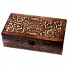 Essential Oils Box Aromatherapy Boxes, Carved Floral Wooden Box, Essential Oil Storage, Crystal Storage Box, Mango Wood Box Unique Gift