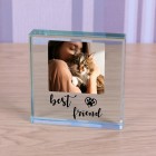 Dog Memorial Best Friend Personalised Photo Upload Glass Token Keepsake
