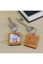 Custom Keychain The Day You Became My Daddy Personalised Gift New Dad or Daddy Gift Baby Photo Wooden Key Ring New Baby Gift For Him