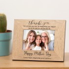 Personalised Mothers Day Gift "Thankyou" Wooden Photo Frame 6 x 4 Gift For Mum on Mothers Day Gift For Mummy or Mother
