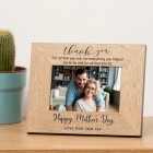 Personalised Mothers Day Gift "Thankyou" Wooden Photo Frame 6 x 4 Gift For Mum on Mothers Day Gift For Mummy or Mother