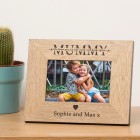 Personalised Gift For Mum "Mummy" "I" or "We" Love You Wooden Photo Frame 6 x 4 Gift For Mum on Mothers Day Gift For Mummy or Mother