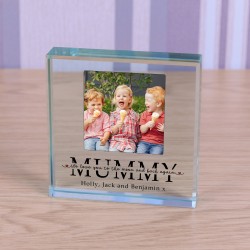 Personalised Gift For Mum "MUMMY" Glass Token "I" or "We" Love you Gift For Mum on Mothers Day Gift For Mummy or Mother Birthday Gift Mum