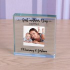 Personalised Mothers Day Gift "First Mothers Day Together" Glass Token Gift For Mum on Mothers Day Gift For Mummy or Mother Paperweight