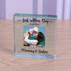 Personalised Mothers Day Gift "First Mothers Day Together" Glass Token Gift For Mum on Mothers Day Gift For Mummy or Mother Paperweight