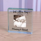 Personalised Mothers Day Gift "First Mothers Day Together" Glass Token Gift For Mum on Mothers Day Gift For Mummy or Mother Paperweight