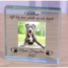 Dog Memorial Never Forgotten Personalised Photo Engraved Glass Block Paperweight Dog Lovers Gift Pet Memorial Paw Prints Glass Dog Photo RIP