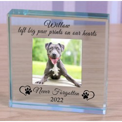 Never Forgotten Pet Memory Glass Token Photo Upload