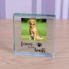 Dog or Cat Memorial Forever In Our Hearts Personalised Photo Engraved Glass Block Paperweight Dog Lovers Gift Pet Memorial Glass Dog Photo