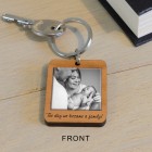 Custom Keychain The day we became a family! Personalised Gift New Gran or Grandad Gift Baby Photo Wooden Key Ring Grandparents Gift Scan