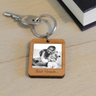 Custom Keychain Personalised Polaroid Style Photo Gift With Message Gift Wedding Gift Photo Wooden Key Ring Gift For Couple Baby Scan