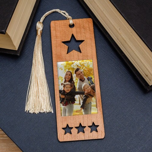 Personalised Gift For Mum Wooden Bookmark Star Favourite Photo Gift For Mum on Mothers Day Gift For Mummy or Mother Birthday Gift