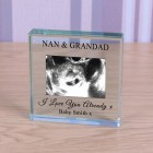 Personalised Gift "I Love You Already" Glass Token Photo Engraved Glass Block Paperweight Gift Glass Block Baby Scan Gift New Baby